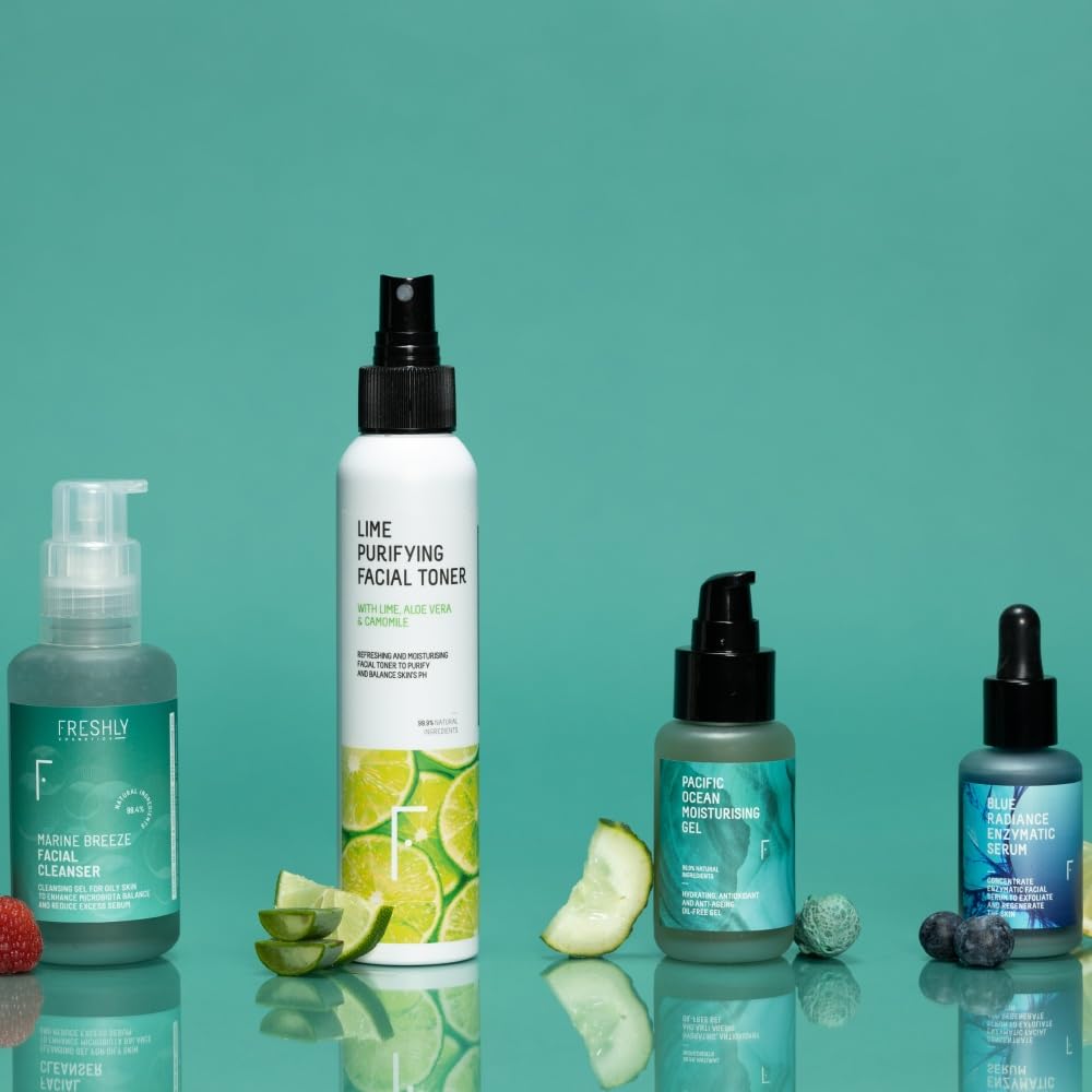 Freshly Kosmetyki bezolejowa rutyna do twarzy dla skóry mieszanej i tłustej i mieszanej Shine Control Pack 100 ml, 150 ml, 50 ml, 30 ml