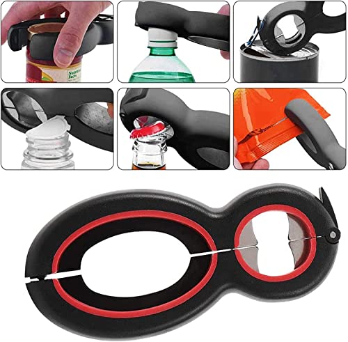 Décapsuleur multifonction 6 en 1, ouvre-boîtes de bocaux et couvercles hermétiques en lot de 2 - 4