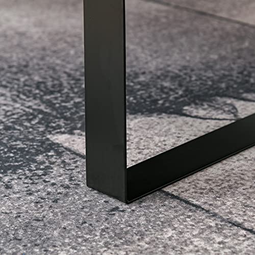 Homcom Mid-Century Modern Coffee Table With Storage Drawer, Metal Sled Designed Legs And Wood Grain Surface For Living Room, Dark Grey #TOP7