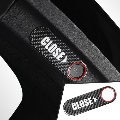Carbon Fiber Interior Rear Trunk Liftgate Close Button Trim Sticker Frame Decor Accessories for Tesla Model Y 2020-2023 Model 3 2021-2023