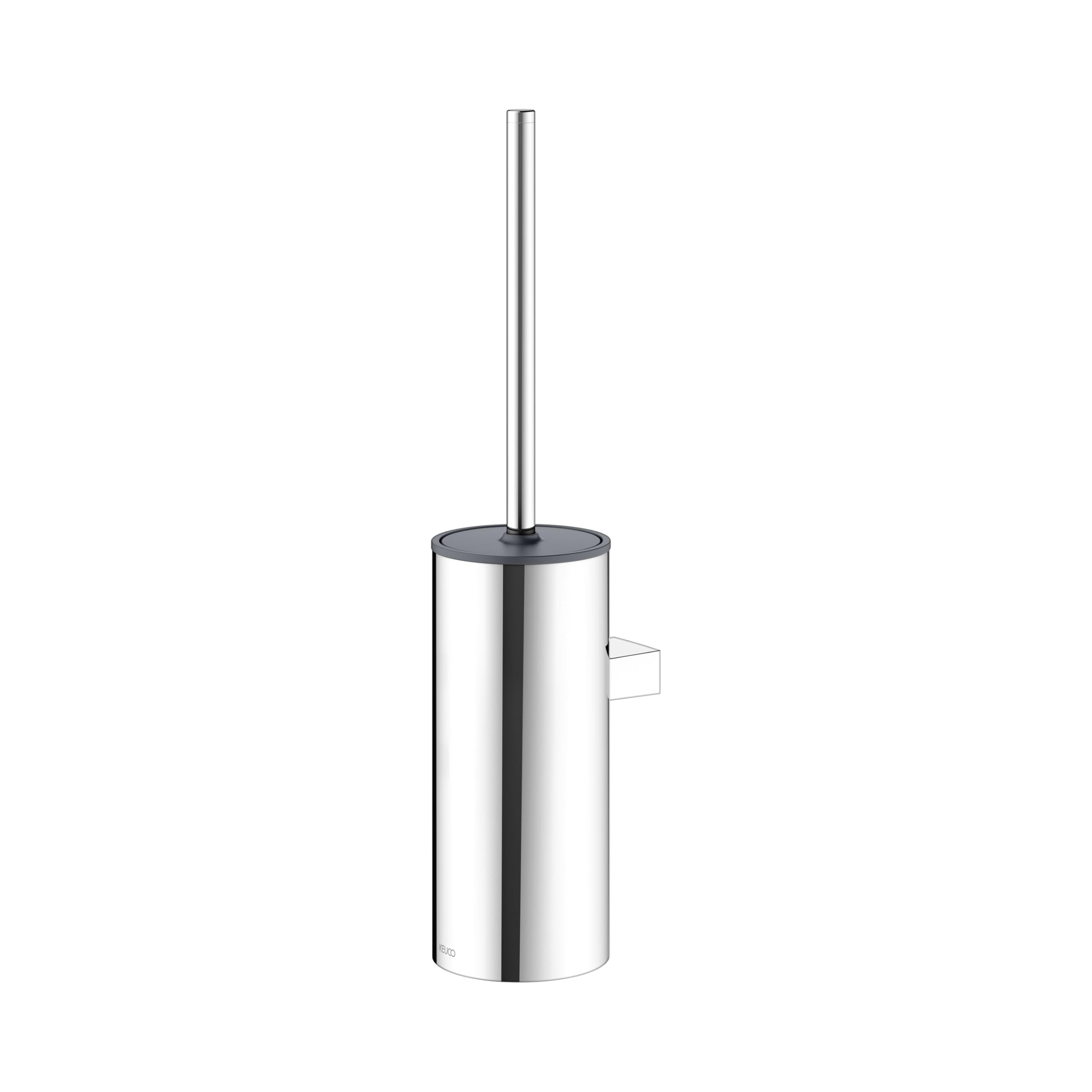 KEUCO Moll Set aus WC-Bürstengarnitur & 4 Bürstenköpfen, Wandmodell, Chrom | Bürstengarnitur mit Metallgehäuse und Bürste, Ersatzköpfe schwarz, inkl. Schrauben und Dübel, Bürstenhalter mit Klobürste