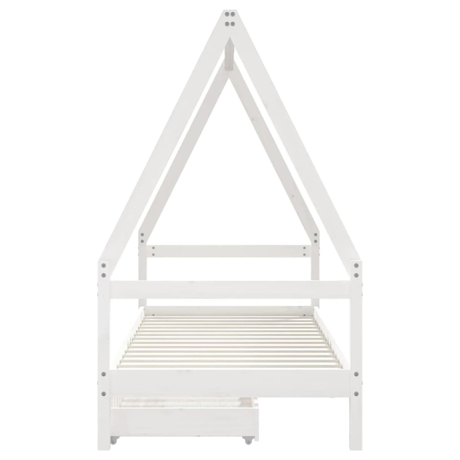 Rantry Holz-Kinderbett Hausform mit Schubladen, weiß, 205,5x85,5x143 cm, für Kinder ab 4 Jahren Model834466