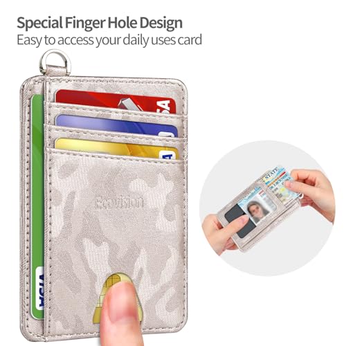 Image of Slim Minimalist Front Pocket Wallet, RFID Blocking Credit Card Holder Wallet with Detachable D-Shackle for Men Women