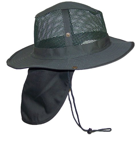 Image of Tropic Hats Summer Wide Brim Mesh Safari /Outback W /Neck Flap & Snap Up Sides