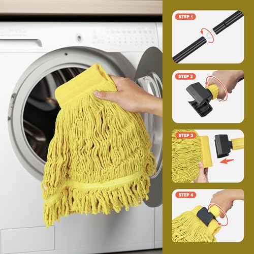 image for JEHONN Commercial Mop Heavy Duty Industrial String Mops with 57.5 inch