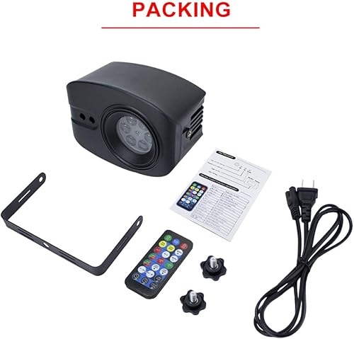 Miniatura 6 de Proyector de luz de Navidad, luz LED de Navidad con patrones de nevadas, luz de proyección de escenario de fiesta de discoteca DJ activada por