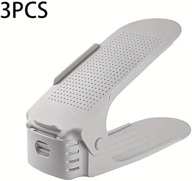 Miniatura 6 de Zapatero de almacenamiento ajustable de 3 piezas, estante de almacenamiento creativo de plástico, organizador de almacenamiento para el hogar,