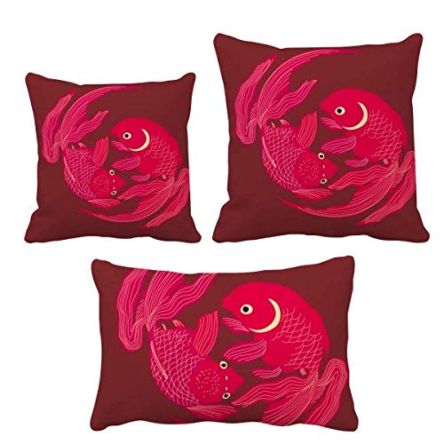 Housse de coussin poissons rouges DIYthinker décor canapé - 2