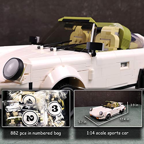 Nifeliz Mini Sports Car Turbro MOC Building Blocks and Construction Toy, Adult Collectible Model Cars Set to Build, 1:14 Scale Race Car Model (882 Pcs)