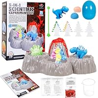 janeunique Volcano Science Experiments Kit 5 in 1 - Ultimate STEM Educational Toys for Kids Ages 6-12 | Crystal Growing, Erupting Volcano, Kids Science Lab | Birthday
