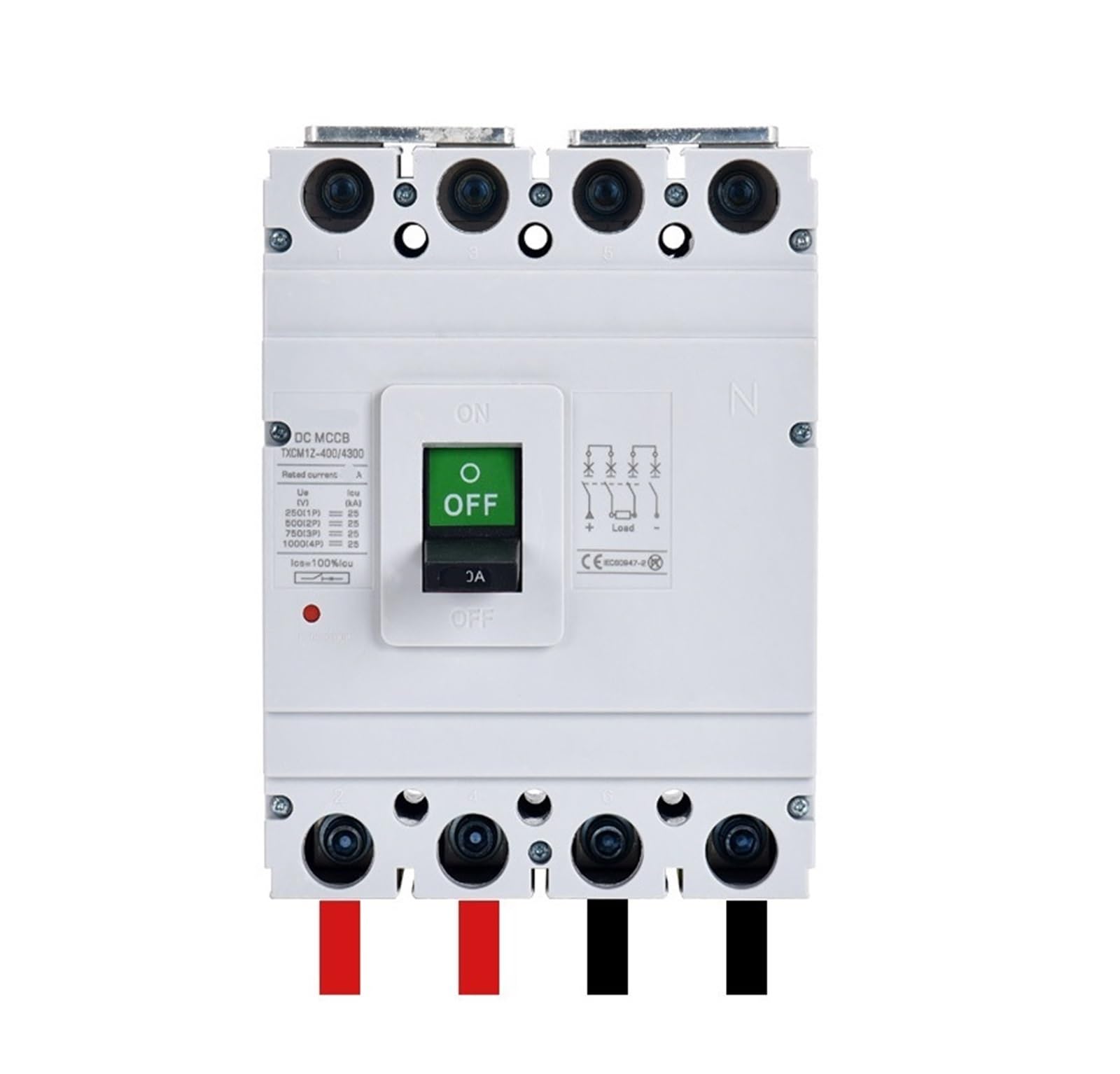 Disjoncteur photovoltaïque 1000V 250A avec bobine de déclenchement Shunt 24V 4P