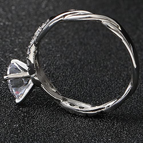 Classic Solitaire Style Engagement Ring - Stainless Steel, 2.0 Carat Simulated Diamond, Full Sizes 3-13 Available3