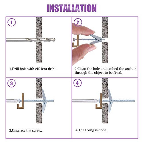 Swpeet A720 Assorted 24 Pcs Toggle Bolt And Wing Nut Kit For Hanging Heavy Items On Drywall thumb #5