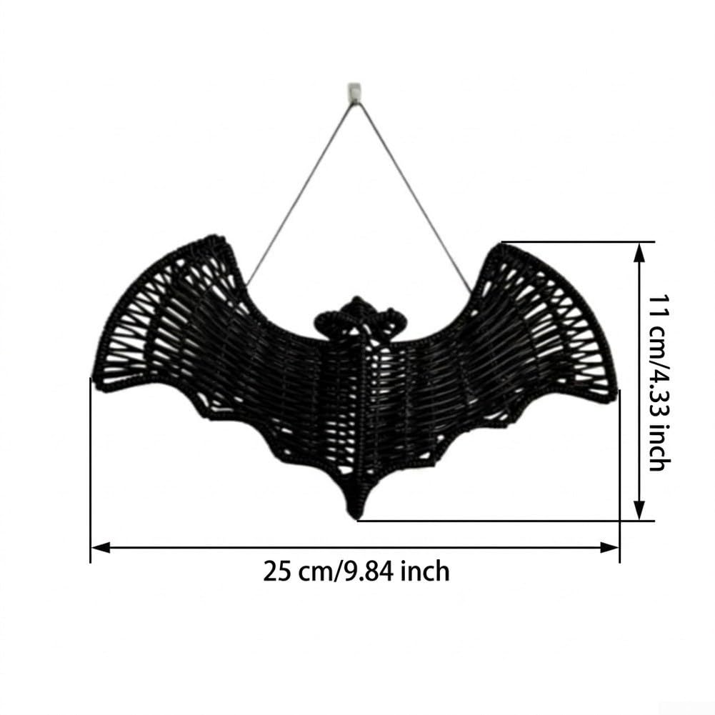 Czarny nietoperz dekoracja ścienna tworzywo sztuczne lekka 25 cm (nietoperz
