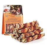 Furmate Dog Treats, Chicken Duck Wrapped Cod Skin Sticks for Dogs, Healthy Fish Dog Snacks Rich in Omega 3, Rawhide-Free Long Lasting Dog Jerky Traning Treats for Small Medium Large Breeds,10.58 oz
