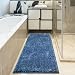 Ottomanson Luxury Collection Blue Runner Rug with Non-Slip/Rubber-Backing Bath Rug, 2'2" X 6'0", Turquoise