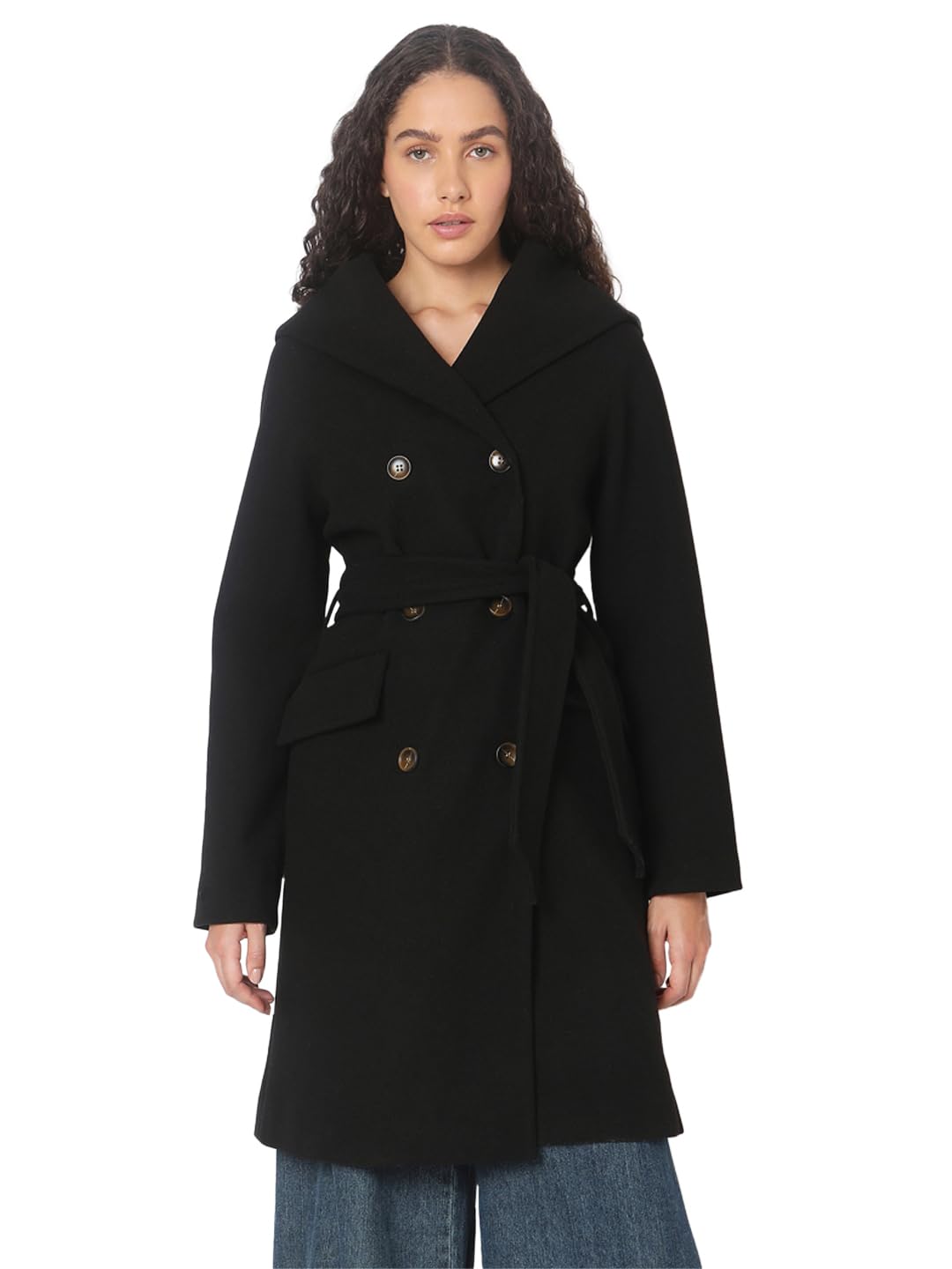 vero moda Polyester Women's Standard Length A-Line Coat-picture-28