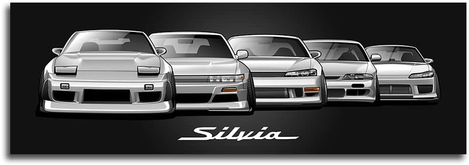240sx Zenki Kouki Slivia S12 S13 S14 S15 Evolution Car Automobile Art Poster Paper 8x24 inch