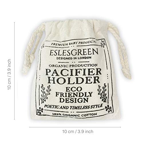 ESLESGREEN Porta ciuccio in cotone e legno con