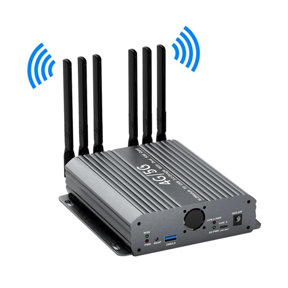 Adattatore NGFF da M.2 A USB 3.0 Riser per Scheda Wireless Doppia Ventola di Raffreddamento Slot per Scheda SIM per Modulo SIM/Micro-SIM/Nano SIM 4G 5G Durevole Facile da Usare