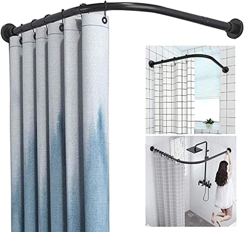 Barre rideau douche angle sans percage, Duschvorhangstange Teleskop Ecke Winkel...