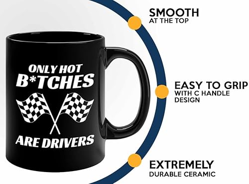 Miniatura 4 de Taza de café Racer de 11 onzas, color negro, solo conductores calientes, Fuel Speed Racer Car Guys Circuit, regalos para él, papá, hombres, novio