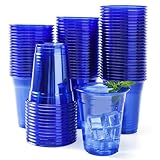 Yicentdp 50 Pack Blue Clear Plastic Cups 12 oz Disposable Drinking Cups for Wedding Blue Birthday Party Supplies