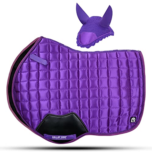 Gallop Shop Glow Satin Jumping Pro Numnah Cloth/Horse Saddle Pad (Purple, Cob/Pony)