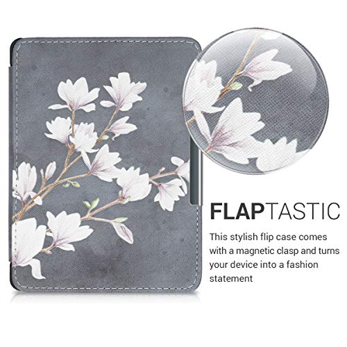 kwmobile hoes compatibel met Kobo Glo HD/Touch 2.0 - Case voor e-reader in taupe/wit/donkergrijs - Magnolia - Image 3