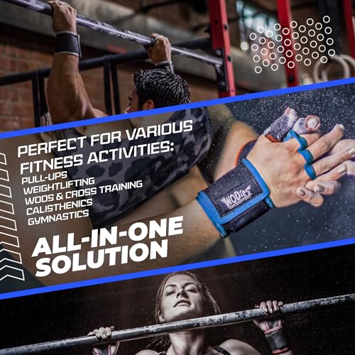 JerkFit WODies 3 Hole Gymnastics Grips with Wrist Support - Latex Free, Elastic Pull Up Grip for Cross Training, WODs, Weightlifting-Premium Lifting Grips for Men Women for Palm Protection - Image 5