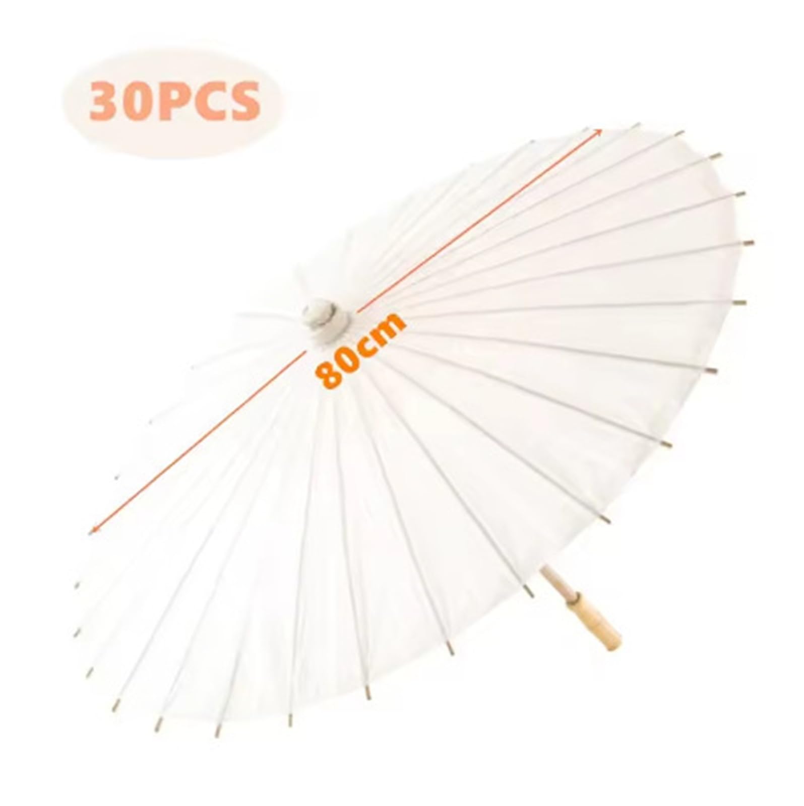 30-50 sombrillas de papel 80 cm - Sombrilla blanca DIY for fotos boda, accesorios cosplay, fiestas blancas verano y decoración playa Para Decoración Fotográfica