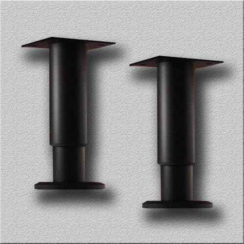 Supports d'évier sous plan, 2 pieds de support réglables for meuble sous-plan, pieds de canapé, supports de lavabo sous plan sans perçage, poteaux de support en acier inoxydable for pieds de table(Bla