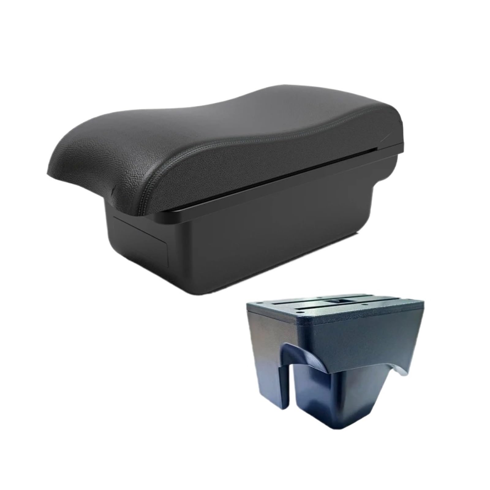 UMDJJU For VW For TERA 2025 Car Armrest Interior Upgrade Center Console Double Storage Box Modification Accessories USB Car Centre Console Armrest Box(A2 Black line NO USB)