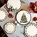 Melange 12-Piece 100% Melamine Dinnerware Set for Shatter-Proof and Chip-Resistant Melamine Dinner Plate, Salad Plate & Soup Bowl (4 Each) (Christmas Tree Collection)