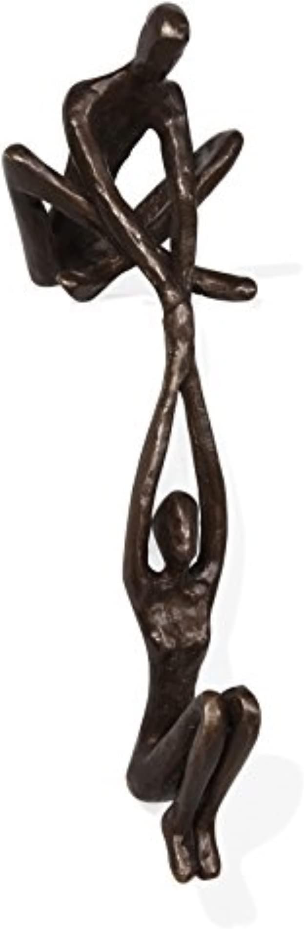 ZD16169 Contemporary Metal Shelf Décor - Bronze Sculpture - Man Lifting Woman from Ledge