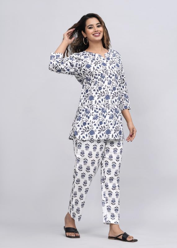 Image of Cotton Printed Night Suit for Women's Shirt and Pyjama Set Sleep wear Set for Womens and Girls