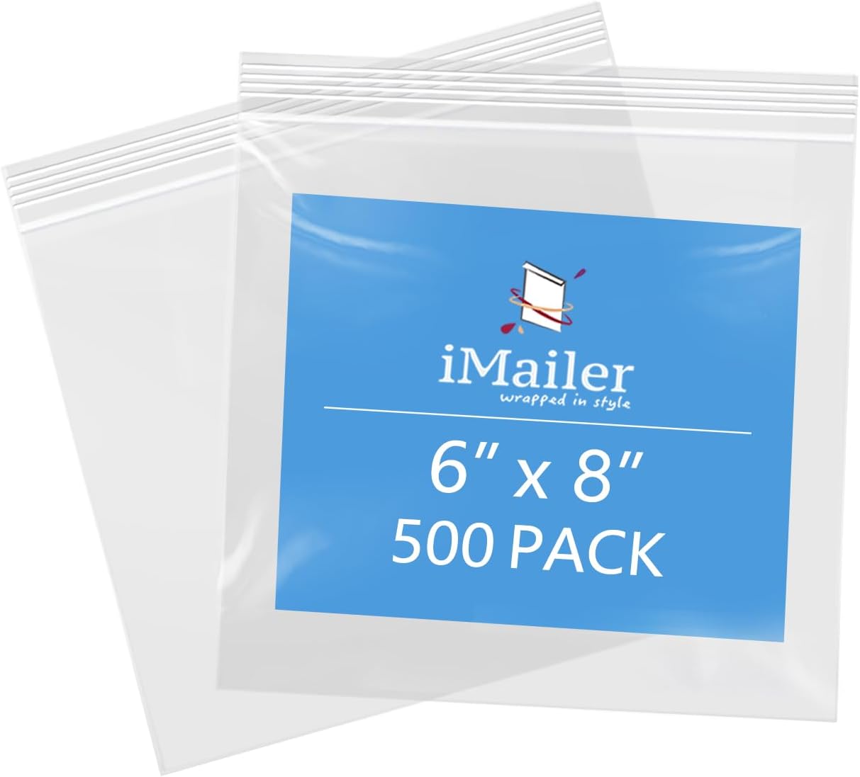 iMailer - 6" x 6" 500 Pack- 2 Mil Resealable Zip Bags- Small Clear Plastic Bags for Storage, Organizing, Crafts, Snacks, Jewelry, Hardware