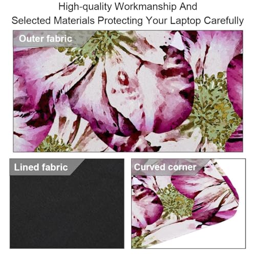 Maletín bandolera para laptop de 13 a 14.5 pulgadas con estampado de flores 3