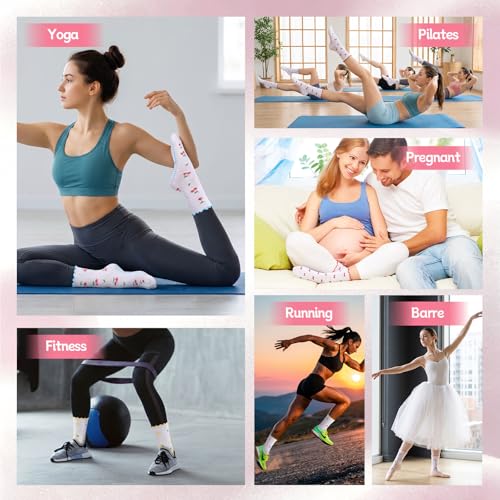 Image of Pilates Grip Yoga Socks for Women Cute Non Slip Socks
