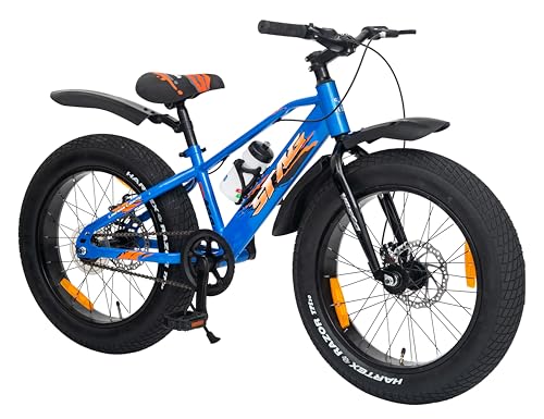 VESCO STAG Blue 20.400 Fat Tyre Cycle for Kids Boys & Girls Single Speed | Dual Disc Brake | Rigid Fork | Frame 12.5 Inch | Ideal for 8 to10 Years (Blue)