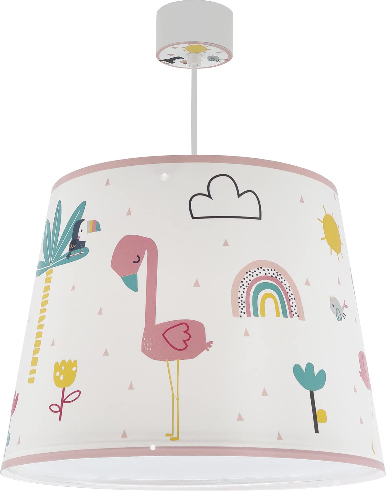 Dalber Lámpara Infantil De Techo Flamingo Flamenco (82462) Animales Arcoiris Rosa, E27, 82462