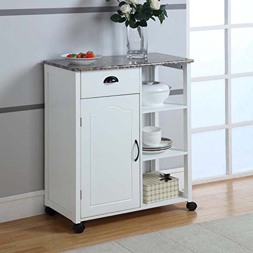 InRoom Designs Kitchen Cart with Marble Top