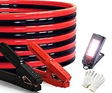 Heavy Duty Jumper Cables 0 Gauge x 25Ft 1000AMP Smart Booster Cables with Carry Bag and Light