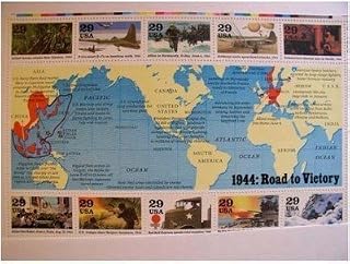 WWll Events: 1944 Road to Victory: Set of 10 x 29-cent US Postage Stamps, Scott #2838 by USPS