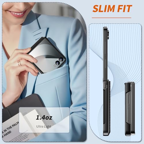 Coque Samsung Galaxy Z Flip 7 noire avec charnière et protège-écran