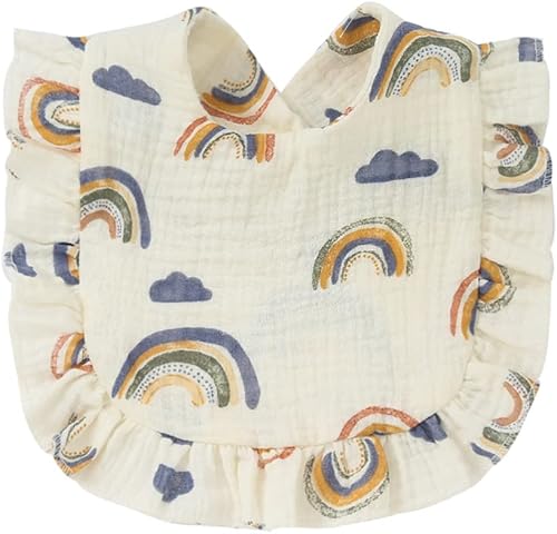 Miniatura 9 de Juego de 4 baberos de muselina sólida para bebé, unisex, para niños y niñas, de algodón, ajustables, para dentición, alimentación y babeo