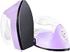 Mini Heat Press Mini Iron Portable Heat Press Machine Mini Craft Iron with Charging Base Accessories Heat Transfer Vinyl Project for DIY T-shirts, Shoes, Bags, Hats Light Purple