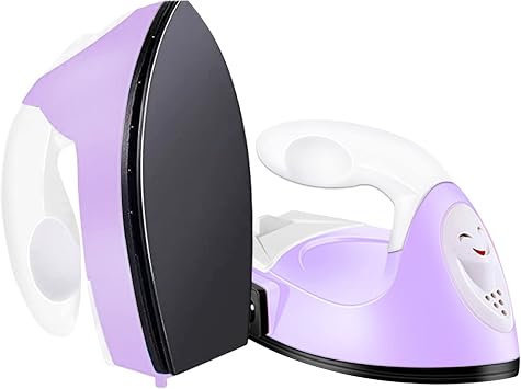 Mini Heat Press Mini Iron Portable Heat Press Machine Mini Craft Iron with Charging Base Accessories Heat Transfer Vinyl Project for DIY T-shirts, Shoes, Bags, Hats Light Purple