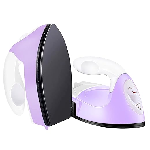 Mini Heat Press Small Iron Portable Heat Press Machine Mini Craft Iron with Charging Base Accessories for DIY T-Shirts, Shoes, Bag and Hats Heat Transfer Vinyl Projects (Light Purple)
