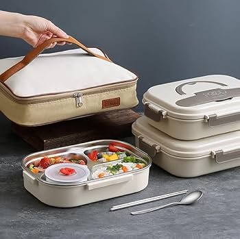 Amazon | ノーブランド品 316ステンレス製薄型弁当箱ランチジャー